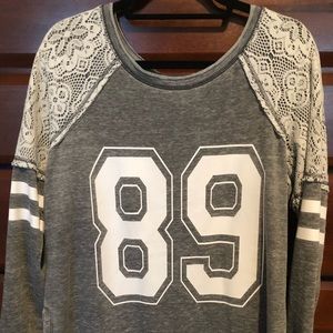 Miss Chievous Grey with Lace Sweatshirt